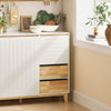 SoBuy FSB75-WN Credenza Mobile con Ruote per Cucina e Ingresso - Buffet Multiuso con Ripiani, Bianco 120x40x90cm