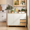 SoBuy FSB75-WN Credenza Mobile con Ruote per Cucina e Ingresso - Buffet Multiuso con Ripiani, Bianco 120x40x90cm
