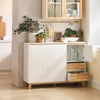 SoBuy FSB75-WN Credenza Mobile con Ruote per Cucina e Ingresso - Buffet Multiuso con Ripiani, Bianco 120x40x90cm