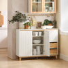 SoBuy FSB75-WN Credenza Mobile con Ruote per Cucina e Ingresso - Buffet Multiuso con Ripiani, Bianco 120x40x90cm