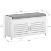 SoBuy FSR102-W Scarpiera Panca Contenitore con 2 Ante - Panca Ingresso Salvaspazio, Vano Portaoggetti, Design Semplice e Compatto, Facile Installazione, Colore Bianco, L90xP33xA50 cm