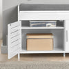 SoBuy FSR102-W Scarpiera Panca Contenitore con 2 Ante - Panca Ingresso Salvaspazio, Vano Portaoggetti, Design Semplice e Compatto, Facile Installazione, Colore Bianco, L90xP33xA50 cm