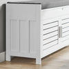 SoBuy FSR102-W Scarpiera Panca Contenitore con 2 Ante - Panca Ingresso Salvaspazio, Vano Portaoggetti, Design Semplice e Compatto, Facile Installazione, Colore Bianco, L90xP33xA50 cm