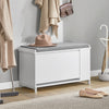 SoBuy Scarpiera armadio con cuscino Scarpiera panca da ingresso con 1 ribalta e 1 ripiano a giorno 82x35x53cm FSR105-W