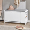 SoBuy Scarpiera armadio con cuscino Scarpiera panca da ingresso con 1 ribalta e 1 ripiano a giorno 82x35x53cm FSR105-W