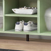 SoBuy Panca scarpiera con ante in vetro 110x34x46cm FSR115-GR