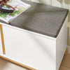 SoBuy FSR117-W Panca Scarpiera Ingresso con Seduta, Cassapanca Contenitore da Interno con 2 Ante, in Legno ingegnerizzato e Bambù 90x34x46 cm, Bianco