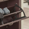 Sobuy багажник за обувки с 2 врати и 4 рафта, с допълнително отделение за обувки, цвят: кафяв, l80*p24*a110, fsr87-br