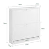 SoBuy FSR99-W Mobile Scarpiera per Ingresso Moderno, con 2 Ante e 2 Ripiani Regolabili, MDF, 78x76x18 cm, Bianco