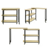 Масичка за кафе Sobuy с масичка с форма на LA с 2 рафта, ъглова конзола на бюрото индустриален стил, L133xp69xa30cm, FWT83-N
