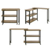 Sobuy масичка за кафе с масички с оформена маса с 2 рафта, ъглова бюро конзола Индустриален стил, L133xp69xa30cm, FWT83-PF