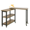 Sobuy масичка за кафе с масички с оформена маса с 2 рафта, ъглова бюро конзола Индустриален стил, L133xp69xa30cm, FWT83-PF