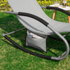 Sobuy 2 x Garden Deckchair Разтърсвайки фотьойли с глава за глава и сив джоб OGS28-HGX2