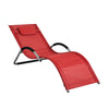Стол Sobuy Deckchair Garden Bed в железен прах и TESL, червено, OGS38-R плат