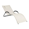 Стол Sobuy Deckchair Garden Bed в железен прах боядисана и теслин плат, бял, OGS38-W