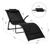 Sobuy Garden Deckchair Сгъваеми легла Подвижна глава за глава 173x54x69cm черен капацитет 150 kg OGS45-shch