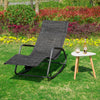 Sobuy Garden пълзене на фотьойла Стол за люлеене със страничен джоб, възпитан до 150 кг тъмносив OGS47-MS