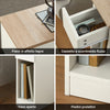 SoBuy FBT111-WNx2 - 2 Modern Bedside Tables with Drawer - Night Tables for the Bedroom, White, 20x35x60 cm