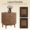 Нощно шкафче SoBuy FBT170-N Vintage с 2 чекмеджета, дървена масичка за кафе с крака от каучуково дърво, нощно шкафче за спалня, всекидневна и кабинет, кафяво, L45 × D40 × H58 cm