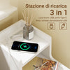 SoBuy FBT149-WN Slim Bedside Table with 2 Drawers and Shelf - White Night Table 20x35x60 cm