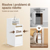 SoBuy FBT149-WN Slim Bedside Table with 2 Drawers and Shelf - White Night Table 20x35x60 cm