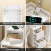 SoBuy FBT149-WN Slim Bedside Table with 2 Drawers and Shelf - White Night Table 20x35x60 cm