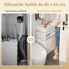 SoBuy BZR222-W, Mobiletto Sottolavabo Bagno Slim, Armadietto da Bagno con Apertura a U per Sifone, Mobile Lavabo Bianco Freestanding per Piccoli Bagni e WC di Servizio, 40×60×30 cm, Bianco