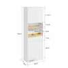 SoBuy BZR241-E-W Mobile Colonna Bagno con 3 Ante e Cassetto, Presa Elettrica, Bianco - immagine 3/12