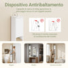 SoBuy BZR34-WN Armadio colonna bagno, Mobile alto con 2 Ante e 1 cassetto, Mobiletto bagno salvaspazio 20x20x180 Bianco-Naturale