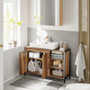 SoBuy BZR63-PF Bathroom Vanity Unit Space-saving Bathroom Cabinet with 2 Doors and Shelf, Floor-Mounting Under Sink Cabinet with Adjustable Feet 60x60x30 cm