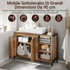 SoBuy BZR63-PF Bathroom Vanity Unit Space-saving Bathroom Cabinet with 2 Doors and Shelf, Floor-Mounting Under Sink Cabinet with Adjustable Feet 60x60x30 cm