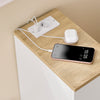 SoBuy FBT111-E-WNx2 Комплект от 2 тънки нощни шкафчета с гнездо за зареждане, тясно нощно шкафче със стандартен контакт, USB порт и порт Type-C за спалня и всекидневна, бял Ш20 x Д35 x В60 см