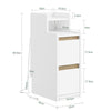 SoBuy FBT149-WN Slim Bedside Table with 2 Drawers and Shelf - White Night Table 20x35x60 cm