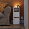 SoBuy FBT149-WN Slim Bedside Table with 2 Drawers and Shelf - White Night Table 20x35x60 cm
