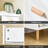 Sobuy нощно шкафче Малка дивана на дивана с 3 бели нощни шкафчета Бе Носеща шриP L48*P40*A60CM ​​FBT95-W