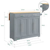 SoBuy FKW129-HG, Νησί κουζίνας με πτυσσόμενο επάνω μέρος και κρυφούς τροχούς 115x68,7x91 cm | Καρότσι κουζίνας με 2 συρτάρια, ρυθμιζόμενα ράφια και κρεμάστρα για πετσέτες, 98 κιλά, MDF/PB, για κουζίνα και βεράντα