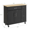 Προ-αλάτι SoBuy FKW133-WN Kitchen Island με ρόδες – Τρόλεϊ κουζίνας που εξοικονομεί χώρο με συρτάρι και ρυθμιζόμενο ράφι – Ντουλάπα κουζίνας με πάγκο εργασίας, για τραπεζαρία ή για χερσόνησο κουζίνας, Λευκό 99x40x85 cm