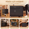 Προ-αλάτι SoBuy FKW133-WN Kitchen Island με ρόδες – Τρόλεϊ κουζίνας που εξοικονομεί χώρο με συρτάρι και ρυθμιζόμενο ράφι – Ντουλάπα κουζίνας με πάγκο εργασίας, για τραπεζαρία ή για χερσόνησο κουζίνας, Λευκό 99x40x85 cm