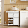 SoBuy FKW45-E-WN, καρότσι κουζίνας με πρίζες, 75x37,6x86,5 cm, κουζίνα και καφές | Έπιπλο κουζίνας εξοικονόμησης χώρου με θήκη για μπουκάλια και εναλλάξιμα πόδια, καρότσι κουζίνας με ρόδες και επάνω μέρος, MDF/PB