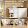 SoBuy FKW45-E-WN, καρότσι κουζίνας με πρίζες, 75x37,6x86,5 cm, κουζίνα και καφές | Έπιπλο κουζίνας εξοικονόμησης χώρου με θήκη για μπουκάλια και εναλλάξιμα πόδια, καρότσι κουζίνας με ρόδες και επάνω μέρος, MDF/PB