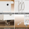 SoBuy FKW45-E-WN, καρότσι κουζίνας με πρίζες, 75x37,6x86,5 cm, κουζίνα και καφές | Έπιπλο κουζίνας εξοικονόμησης χώρου με θήκη για μπουκάλια και εναλλάξιμα πόδια, καρότσι κουζίνας με ρόδες και επάνω μέρος, MDF/PB