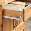 SoBuy FKW45-N, Dulap de bucătărie cu economie de spațiu din lemn masiv cu roți - cărucior de bucătărie cu sertare și suport pentru sticle, bufet pentru bucătărie sau sufragerie, culoare naturală 66×38×86 cm