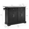 SoBuy Schwarzes Küchen-Sideboard mit Stahlplatte 115x71x92cm FKW71-SCH