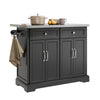 SoBuy Schwarzes Küchen-Sideboard mit Stahlplatte 115x71x92cm FKW71-SCH