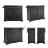 SoBuy Schwarzes Küchen-Sideboard mit Stahlplatte 115x71x92cm FKW71-SCH