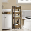 SoBuy FRG226-F Dulap de baie cu economie de spațiu cu 3 rafturi robuste - Dulap de baie îngust MDF de până la 30 kg, Dulap de baie de culoarea lemnului pentru băi mici 28x20x74cm