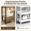SoBuy FRG226-F Dulap de baie cu economie de spațiu cu 3 rafturi robuste - Dulap de baie îngust MDF de până la 30 kg, Dulap de baie de culoarea lemnului pentru băi mici 28x20x74cm