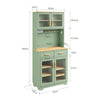 SoBuy FSB108-E-GR Dispensa Cucina Alta Salvaspazio, Luci LED e Porta Calici, Verde (80x38x180 cm)