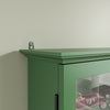 SoBuy FSB114-E-SY Armadio da Parete Sospeso con Ante in Vetro, Verde Scuro - immagine 4/12