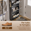 SoBuy FSR151-H-E-W Schlankes, platzsparendes Schuhregal, Schuhregal für den Eingangsbereich, Schuhregal aus Holz mit Sensor-LED-Licht und 19 cm Tiefe, für Eingang und Flur, für kleine Räume, weiß, 50 x 19 x 131 cm